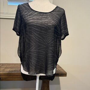 Lucy Paris Black Zebra Print Blouse